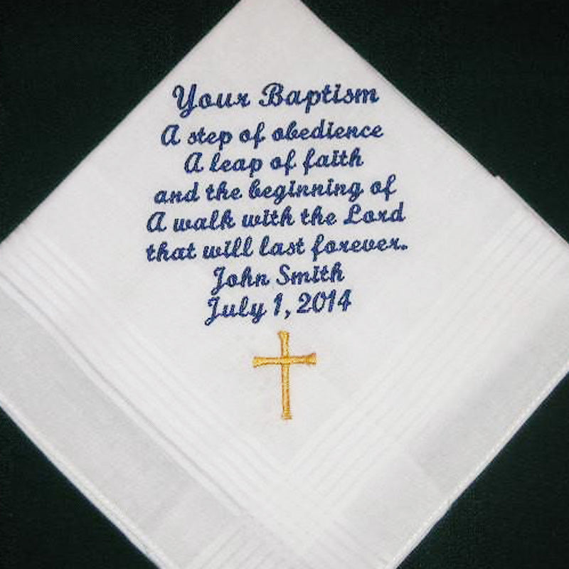 Baptism handkerchief, hanky, hankie 168S (with free gift box and free shipping in the US)