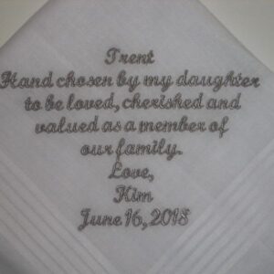 For Son-in-law, wedding wishes handkerchief, new family member handkerchief, welcome new son 215