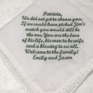 Daughter in law handkerchief, Mother in law to daughter in law, MIL to new bride,211