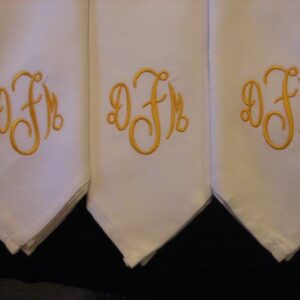 Monogrammed dinner napkins 12 includes FREE shipping in the US