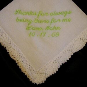 Embroidered Mother of the Groom Gift – Mother of the Groom Handkerchief – Wedding Handkerchief  51S