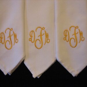 8 Monogrammed  dinner napkins includes shipping in the US