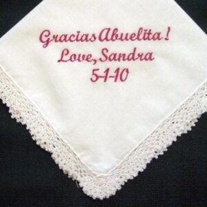 Wedding hankie for a Spanish Grandmother with Gift Box 101S