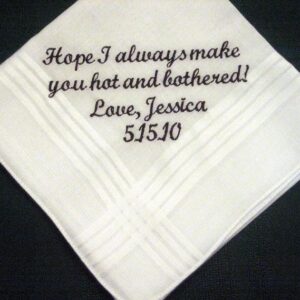 Bride to Groom Gift, Personalized Wedding Handkerchief, Wedding Hankie Hanky 141S