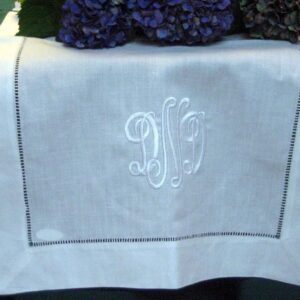 White Hemstitched Linen Table Runner 20in.x84in. includes FREE shipping in the US