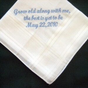 Wedding Hankie from Bride to Groom pocket square 47S