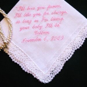 Embroidered Mother of the Bride Gift Handkerchief,Wedding Handkerchief,36S