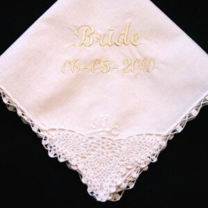 Lace Corner Wedding Handkerchief for the Bride with Gift Box 102SL