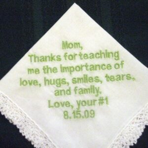 Mother of the Bride 154B Hanky with gift box and free shipping in the US