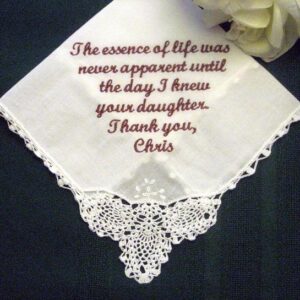 From Groom to Mother of the Bride 1SL Personalized Wedding Handkerchief