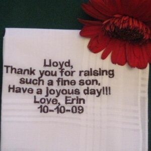 Bride to Father of the Groom Hanky 97B wedding handekrchief,bridal hanky,personalized hanie