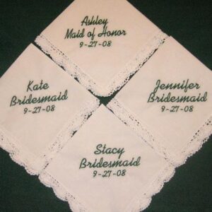 Bridal Party Gift Hanky Set with 4 Gift Boxes, bridesmaids set, wedding day gifts,