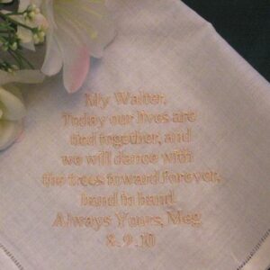 Linen Mens Hanky - from the Bride to the Groom with Gift Box 91B