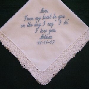 Embroidered Mother of the Bride Gift Wedding Handkerchief,58S