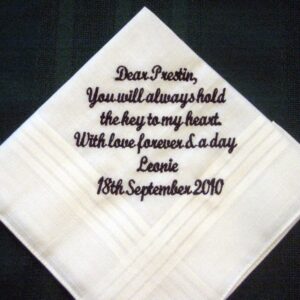 Wedding Handkerchief From Bride to Groom with Gift Box 52S includes shipping in the US