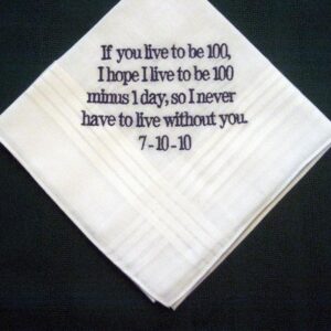 Wedding Hankie from bride to groom 20B handkerchief, groom hanky, linen handkerchief