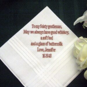 Personalized Wedding Gift - Wedding Handkerchief from Bride to Groom 3B