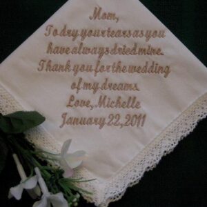 Bridal Ivory Wedding Handkerchief with gift box 9S