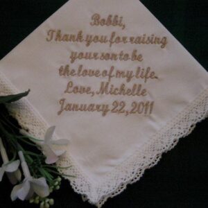 Mother of the Groom Ivory Handkerchief - Wedding handkerchief - 99S