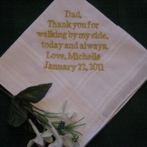 Father of the Bride FREE Gift Box 19B includes shipping in the US. Personalized Wedding Handkerchief