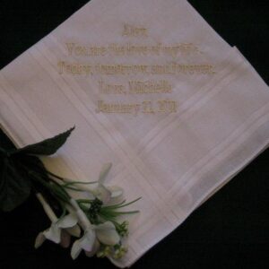 Bridal Hanky from Bride to Groom with FREE Gift Box 28B & Free shipping in the US