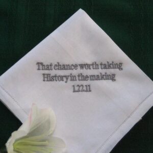 Personalized Wedding Gift -Linen Wedding Handkerchief with Gift Box 67B includes shipping in the US