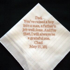 From Groom to his Father 13B Personalized Wedding Handkerchief