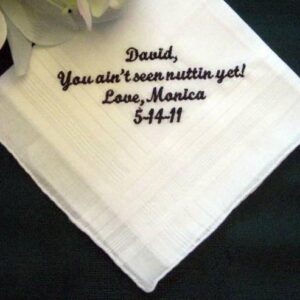 Personalized Wedding Handkerchief from the Bride to the Groom with Gift Box 77S