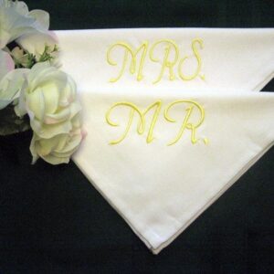 Personalized Wedding Mr. and Mrs. Wedding Napkins for the Bride and Groom