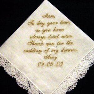 Wedding Hanky with Gold Metalic Thread with Gift Box 18S