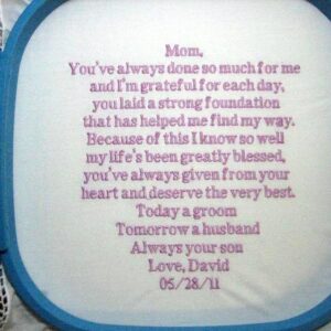 Embroidered Mother of the Groom Gift Handkerchief, Wedding 112B