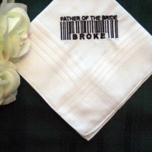 Embroidered Father of the Bride Handkerchief,Groomsman, Personalized 140B
