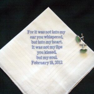 Love letter handkerchief for the groom 123B Free gift BOX and shipping in the US