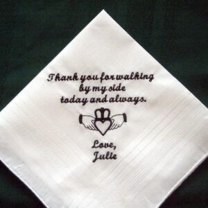 Father of the Bride with Gift Box 124S with shipping in the US Personalized Wedding Handkerchief