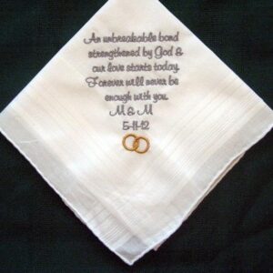 Personalized Wedding Handerchief for the Groom.129S