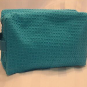 Monogrammed waffle weave cosmetic bag,bridal emergency kit