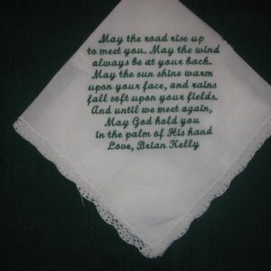 Personalised Wedding Gift Irish blessing handkerchief 153S