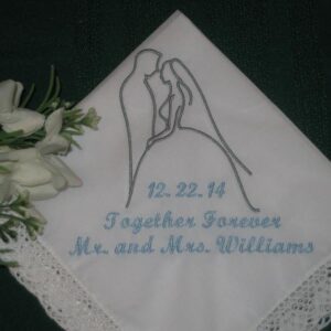 Wedding Handkerchief - Wedding Silhouette Handkerchief - 158S