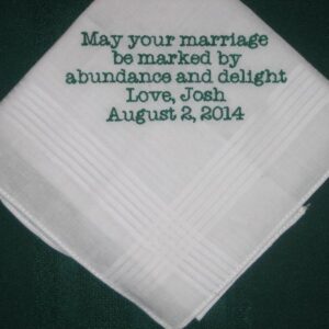 Personalized wedding handkerchief to the bride or groom 169B