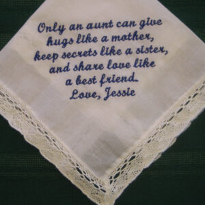 Personalized Wedding Handkerchief For Your Aunt 175S embroidered hankie,hanky