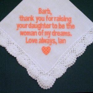 Mother of the Bride Handkerchief – Wedding Handkerchief – 88B